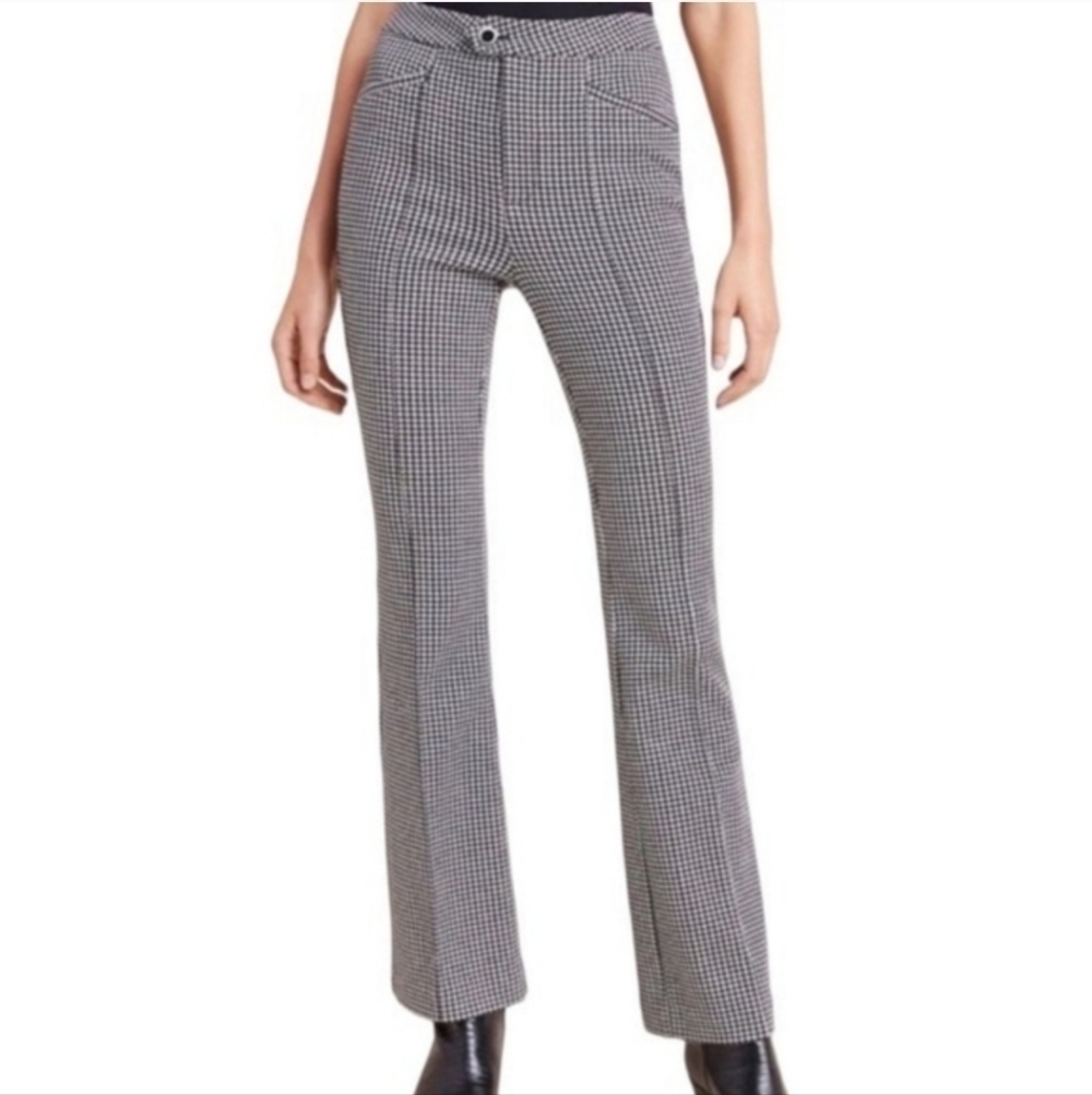 Anthropologie The Essential Trouser Black & White Houndstooth Size 4